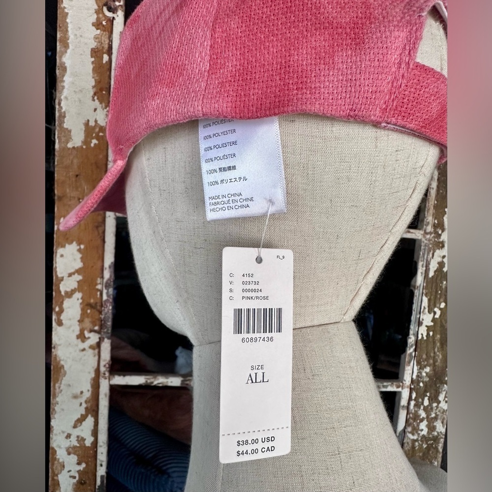 By Anthropologie Pink/Rose Tie-Dye Baseball Cap Hat | NWT | One Size - Picture 6 of 6
